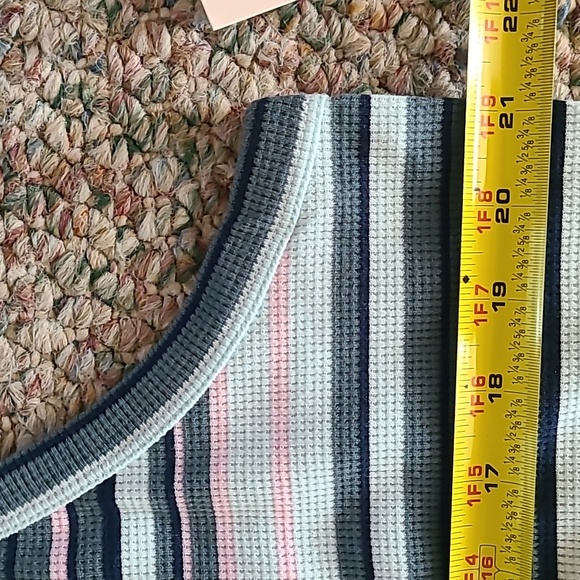 SO BRAND WOMENS PLUS JUNIOR SIZE SUMMER PINK STRIPED "WAFFLE" TANK SIZE 2X - Picture 9 of 15